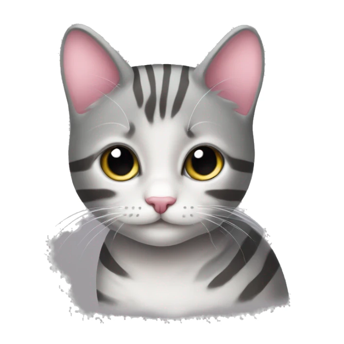 Gatto con le righe grigie e naso rosa a pelo corto e gatto grigio scuro con pelo lungo sticker