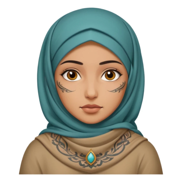 arab ancient GIRL with tatooed and hijab  sticker