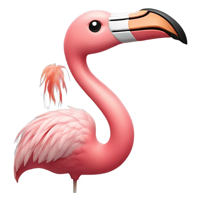 Flamingo with smoke hanging out his mouth sticker