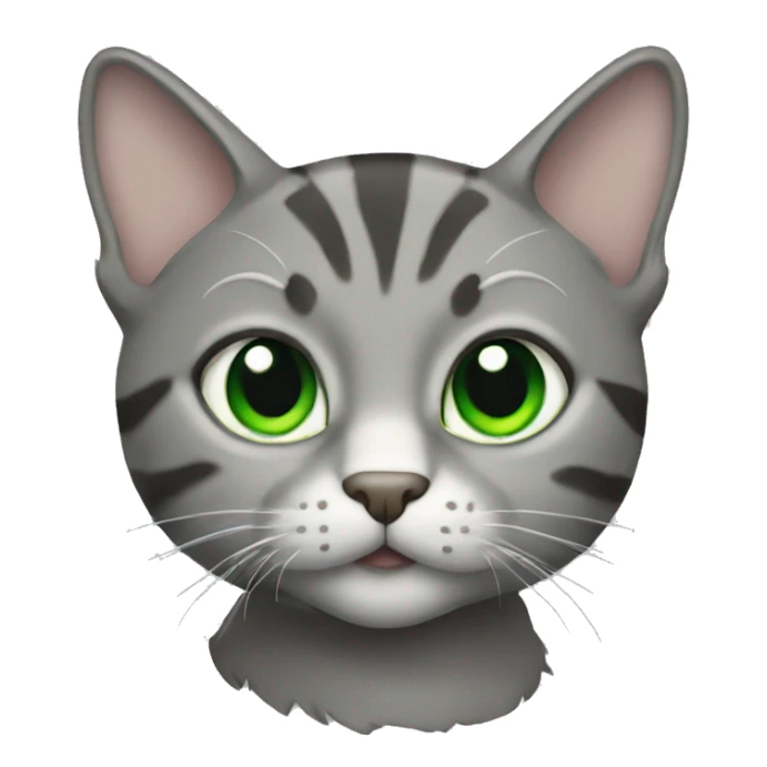 Grey tabby cat with green eyes sticker