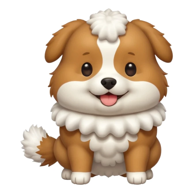a full body of cute dog with puffer sticker