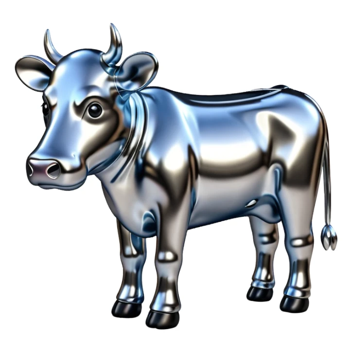   jeff koons style metallic SPAM cow sculpture  sticker