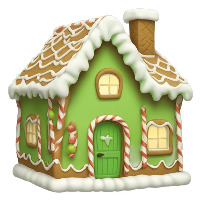 Cosy light green gingerbread house  sticker