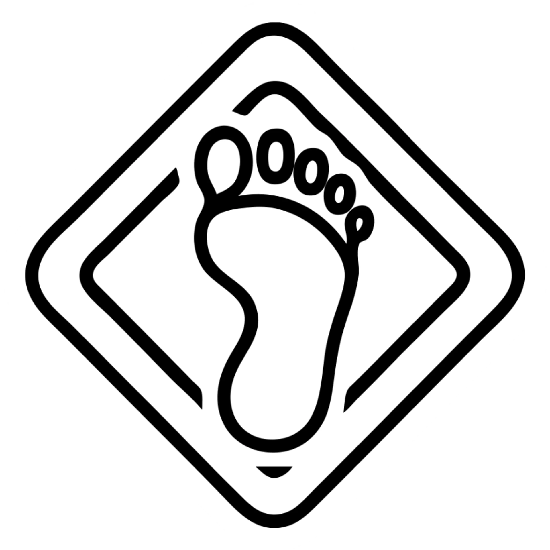 geometric emblem featuring strong imprint footprint or handprint with shadow or glow visually expressing enduring influence modern outlined style sticker