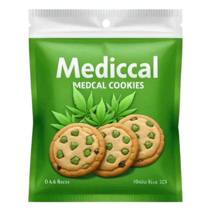 Weed pound baggie with the name medical cookies on it

 sticker