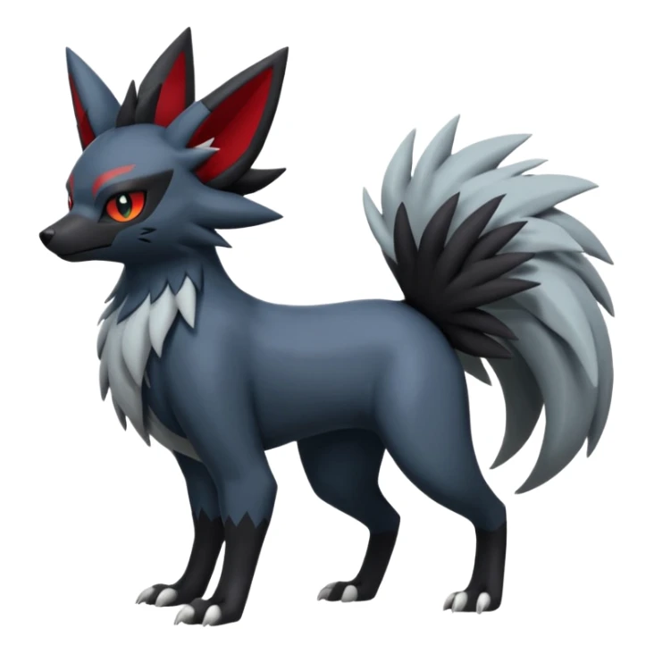 Mightyena-Zorua-Silvally-Fakémon-hybrid-creature (full body)  sticker