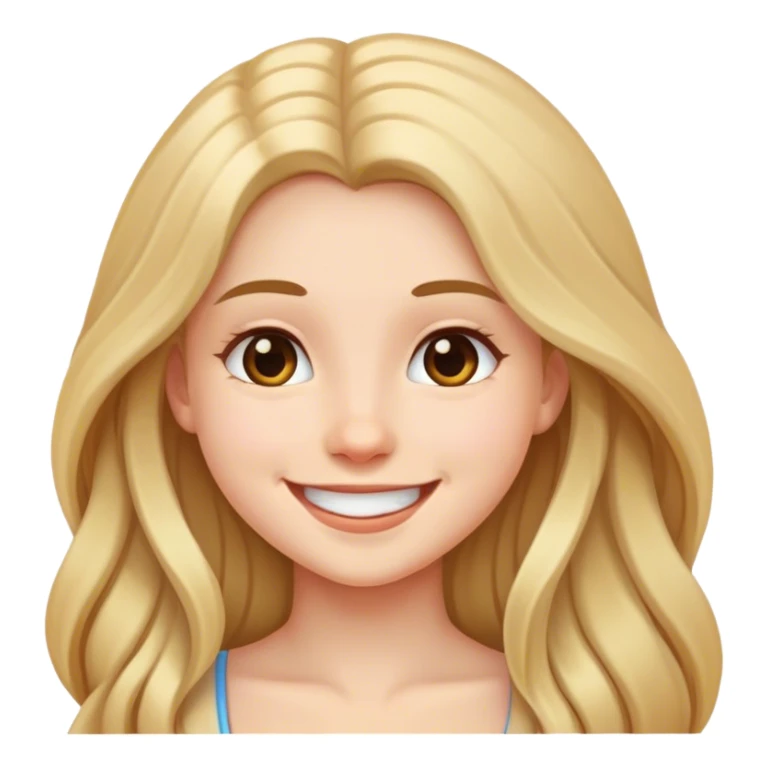 smiling girl with long hair sticker
