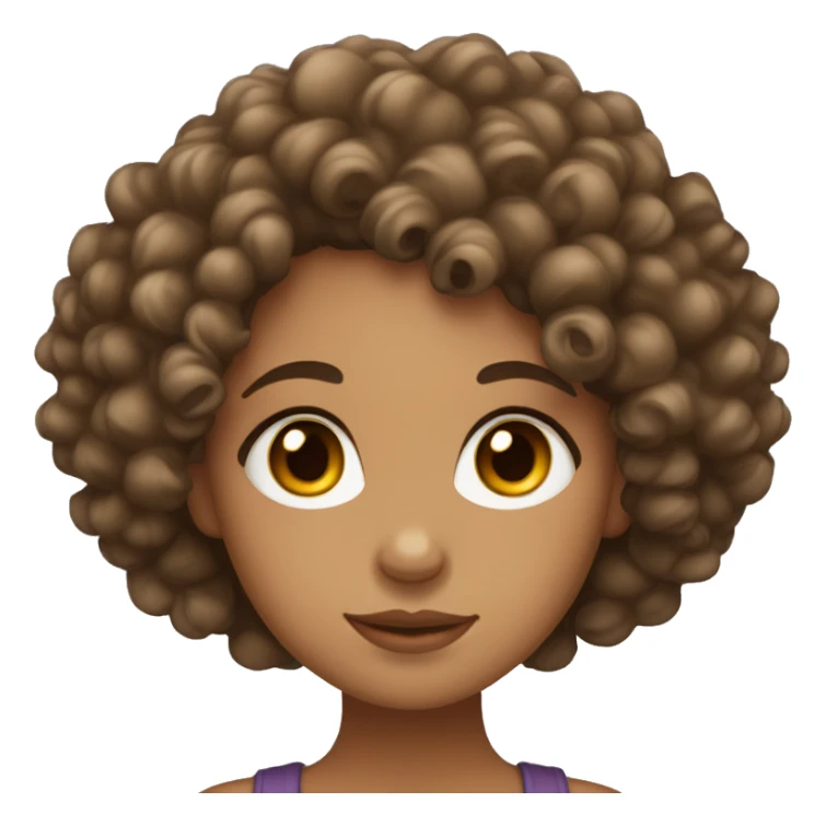 Lightskin curlyhead girl with brown eyes sticker