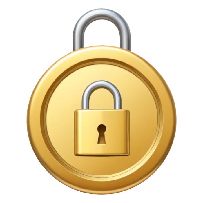 a gold medal with ONLY ONE lock engraved on it sticker