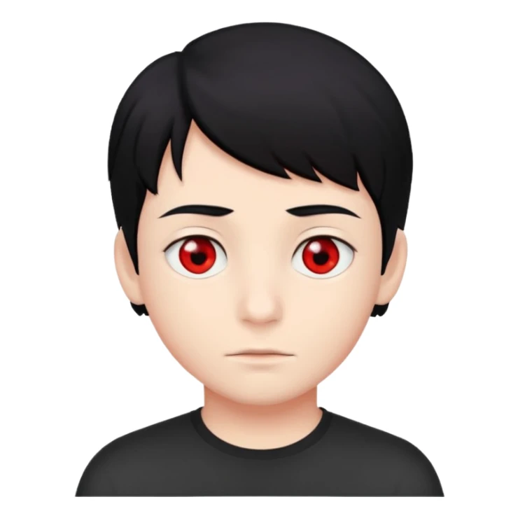 Black hair with red eye boy sticker