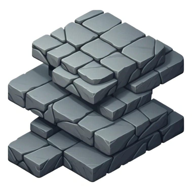 generate realistic detailed stone patform isometric view dark color sticker