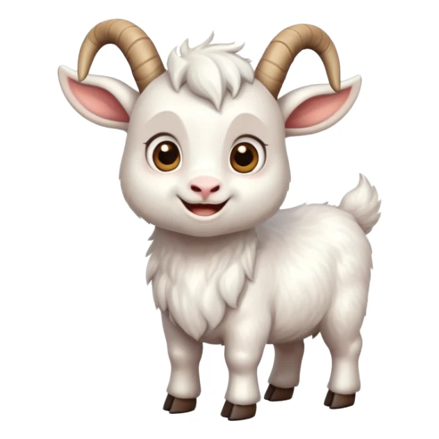 cute cartoon goat with horns sticker