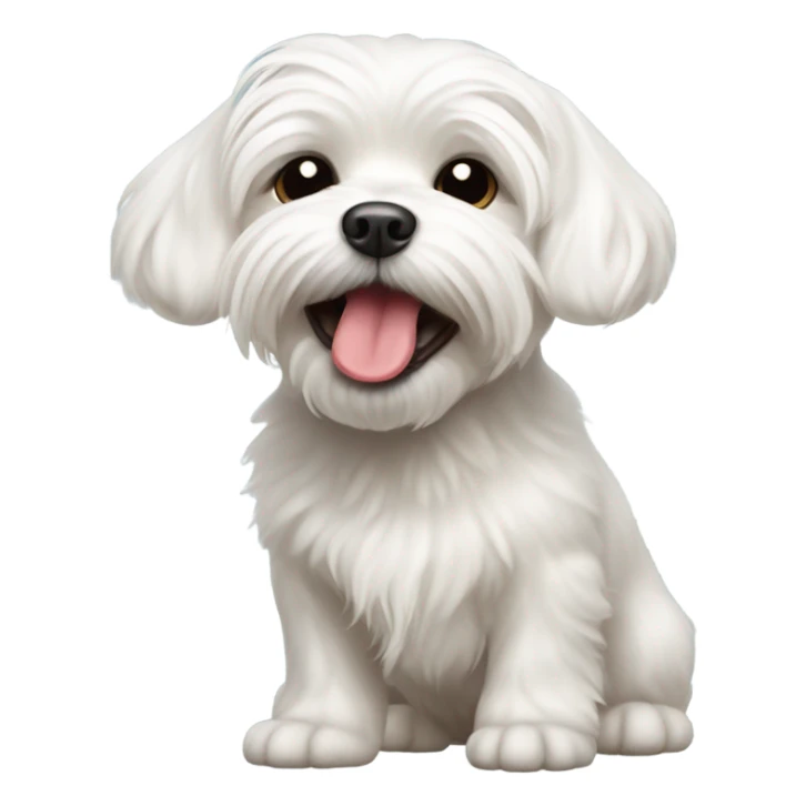Cute maltese face with tongue out sticker