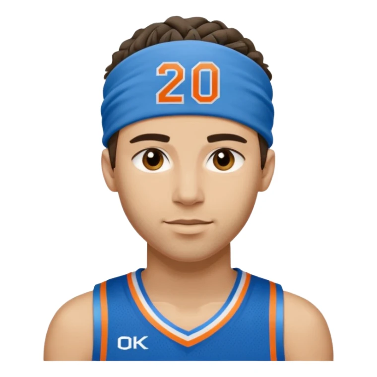 Shai Gilgous alexanderd wearing his okc blue jersey with number two with his blue headband on sticker