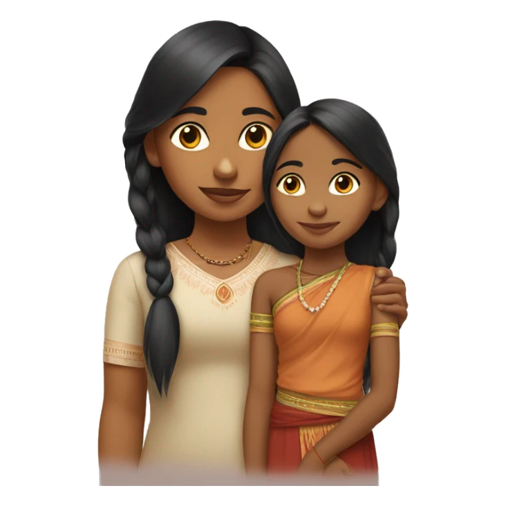 big indian sister and little indian sister sticker