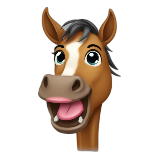 horse show their tongue sticker