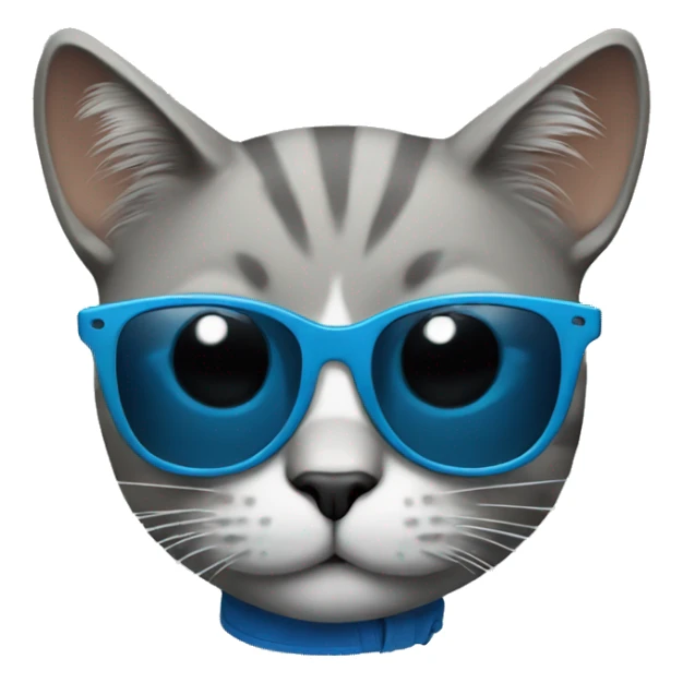 Cat with sunglasses swear blue shirt  sticker