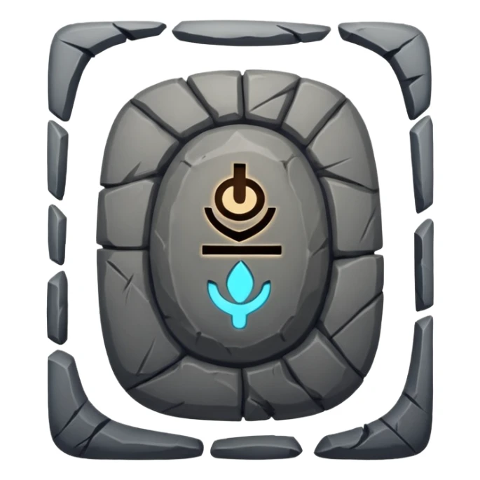 Stone Tablet – Carved gray slab with ancient runes. sticker