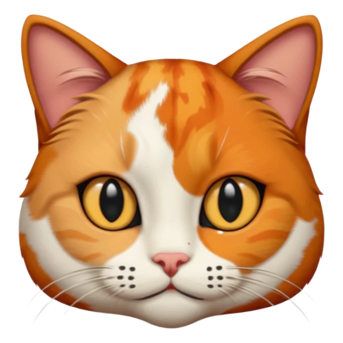 A calico cat with half its face ginger and the other half black sticker