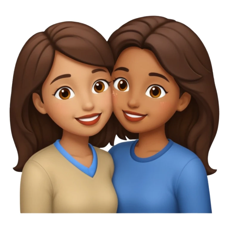 Two brown girls kissing sticker
