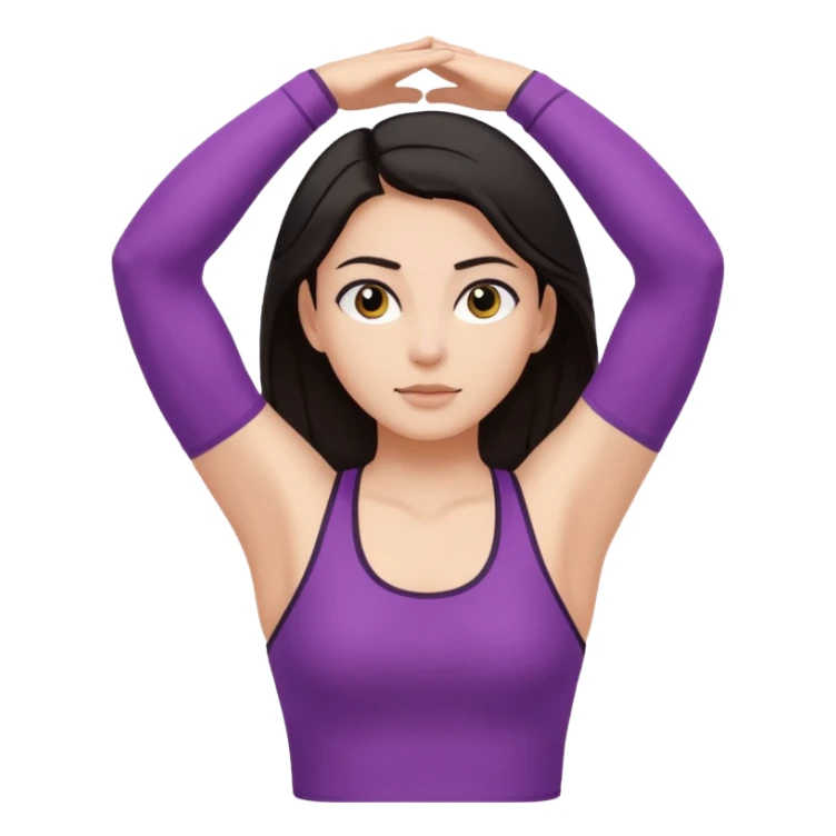 girl at stretching dark hair and eyes sticker