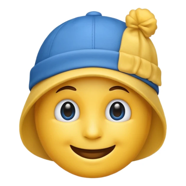 Mavi Şapkalı gülen emoji sticker