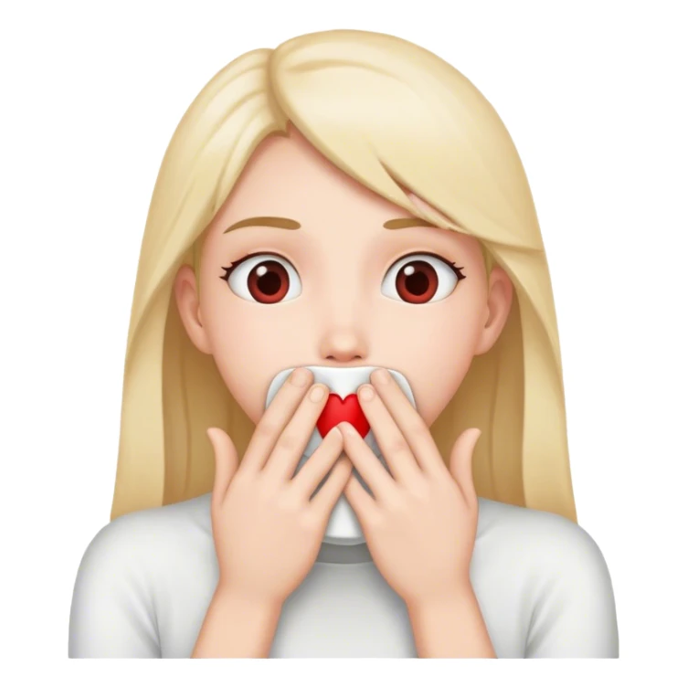 Heart eyes while covering mouth sticker