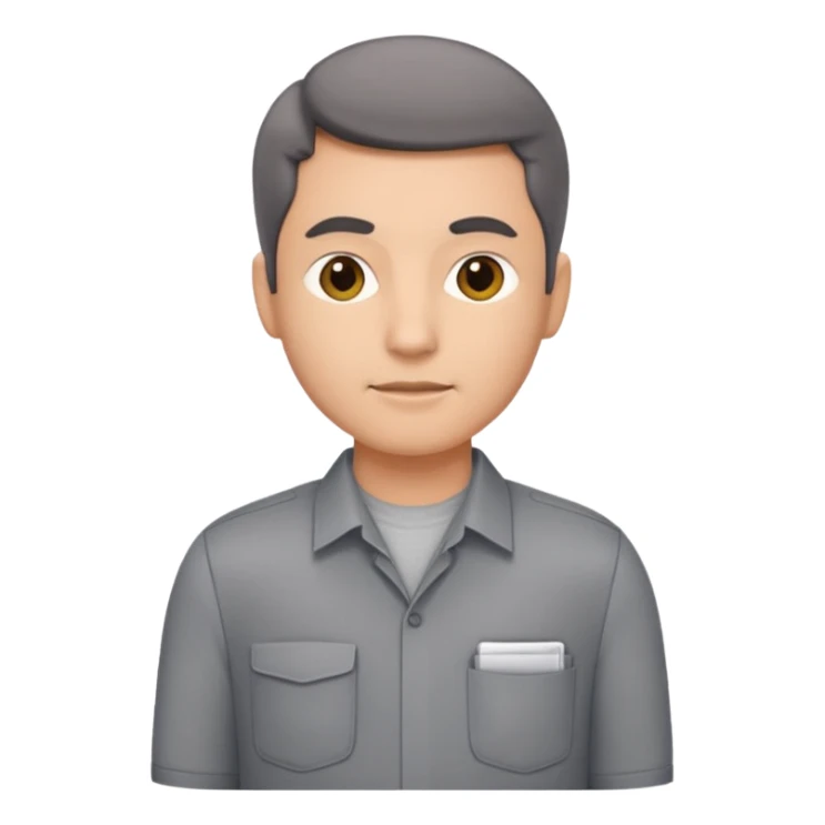 Transportation department, grey office shirt, two front pocket sticker