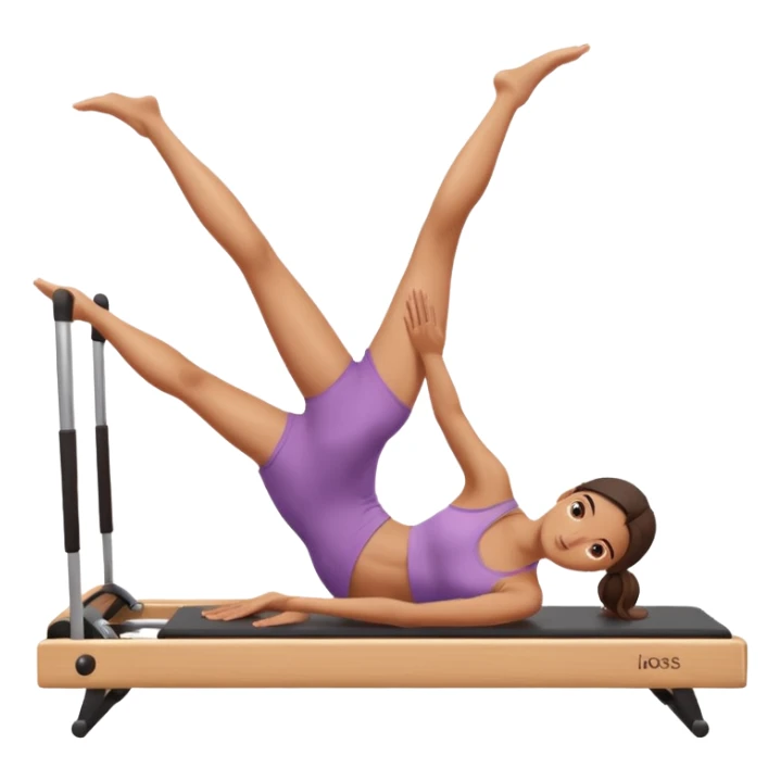 girl doing reformer Pilates stretching sticker