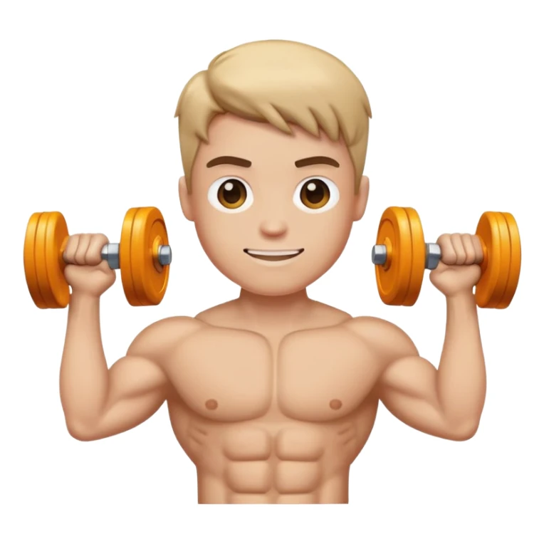 gym emoji holding dumbbell sticker