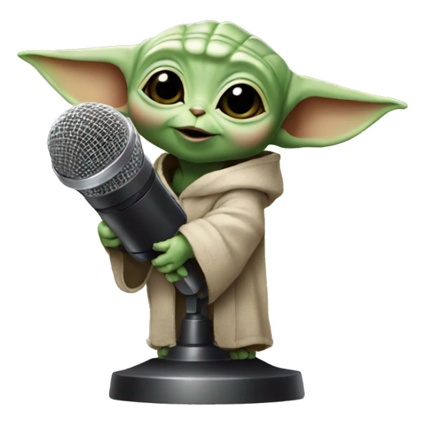 BABY YODA WITH MICROPHONE sticker