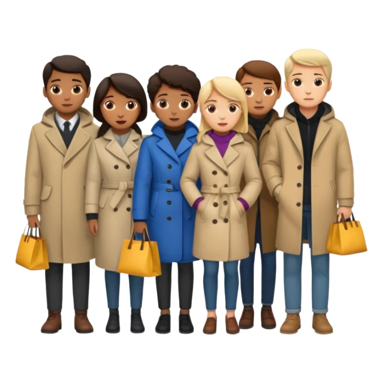 people waiting to enter a store without bags sticker