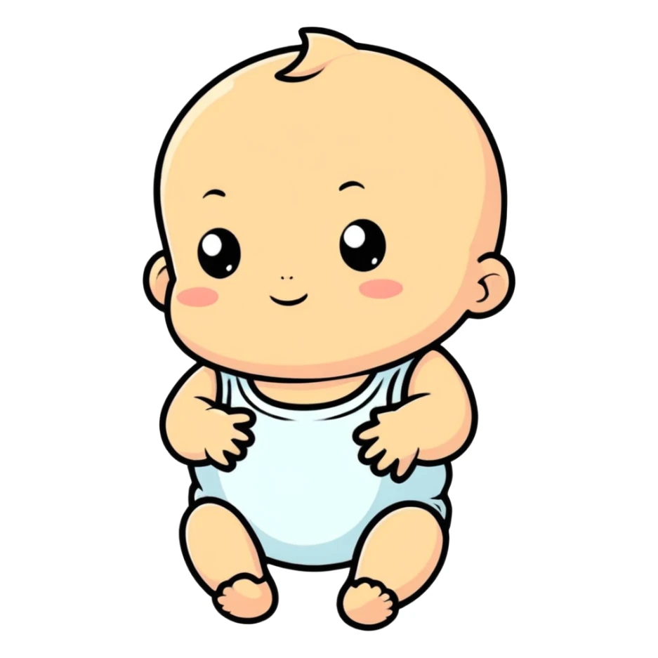 a baby, cartoonish sticker style sticker