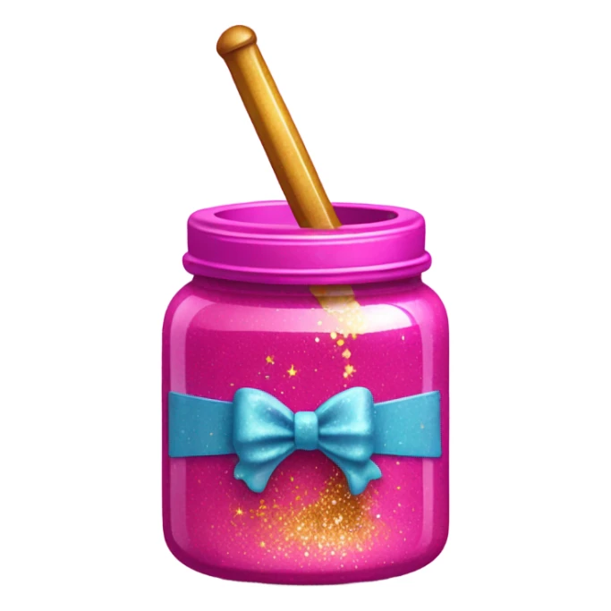 Hot pink jar of dripping honey with glitter and wand  sticker