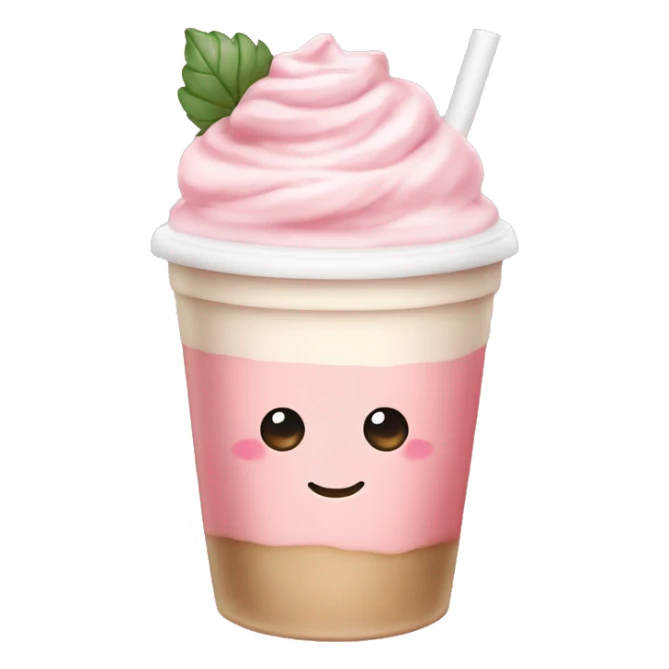 Cute light Pink strawberry latte macchiato sticker