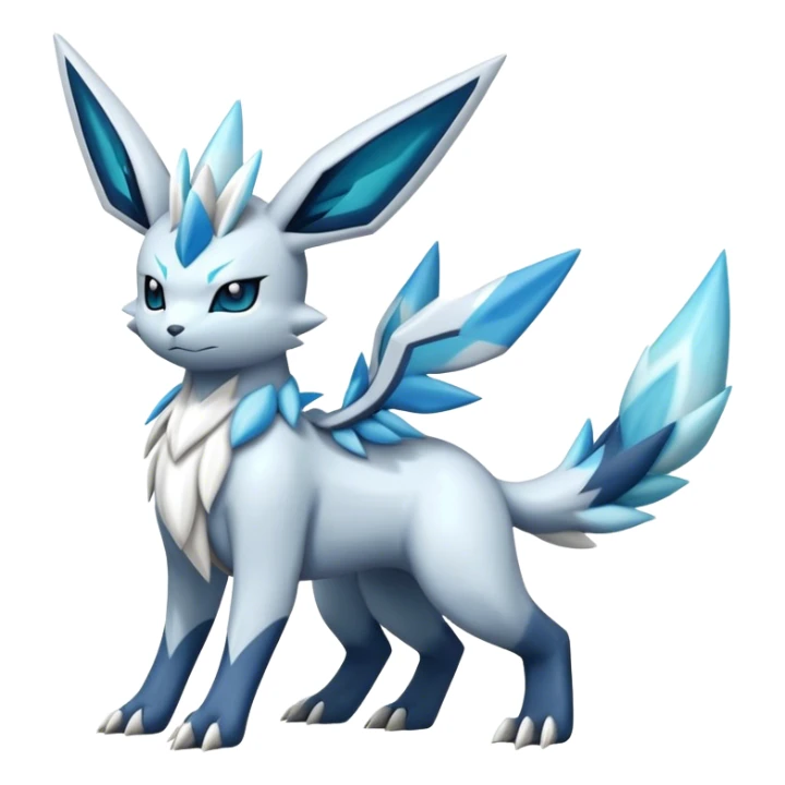 Fluffy Kyurem-Glaceon-dialga-hybrid, full body sticker