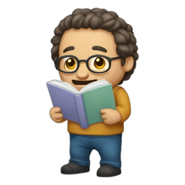 leon antropomorfisado de cuerpo completo con un libro en sus manos sticker