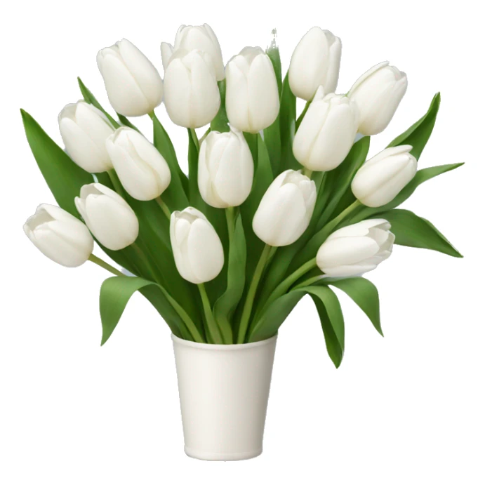 A bouquet of white tulips sticker