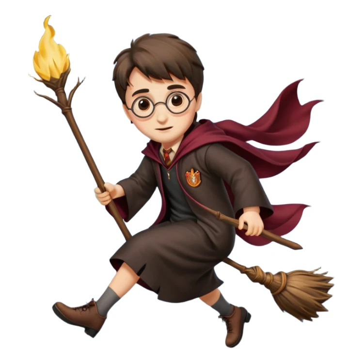 Harry potter flying on a broomstick sticker