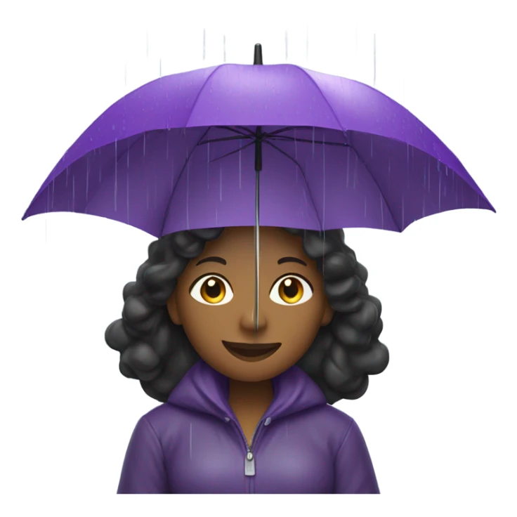 Black women with purple umbrella in the rain sticker
