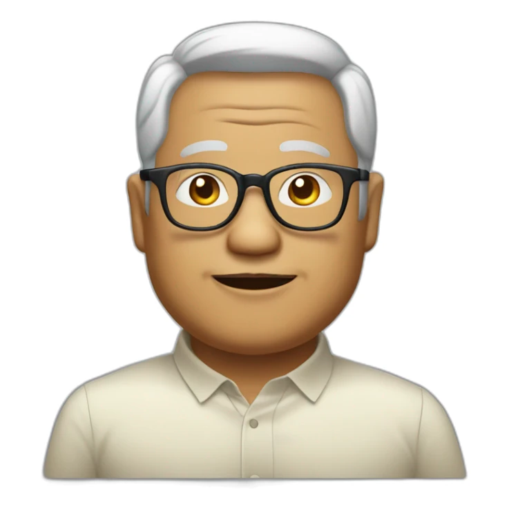 old malay fat man tv host with glasses sticker
