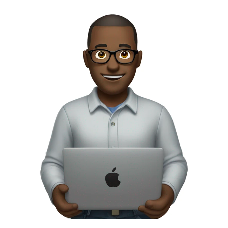 IT guy in glasses with a laptop in his hands sticker