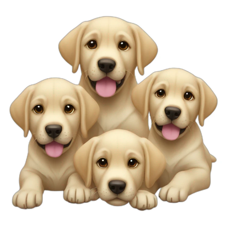 A group of labrador puppies sticker