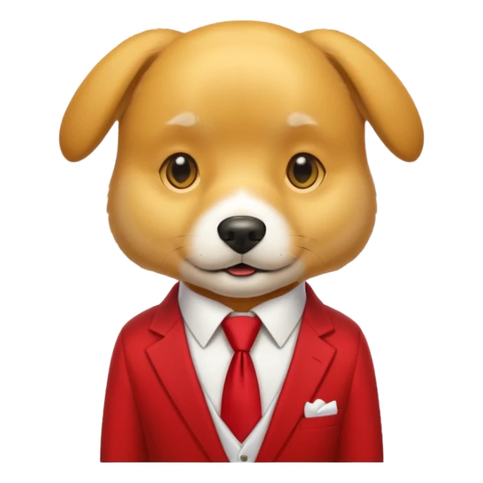 golden dog with white tie,red shirt sticker