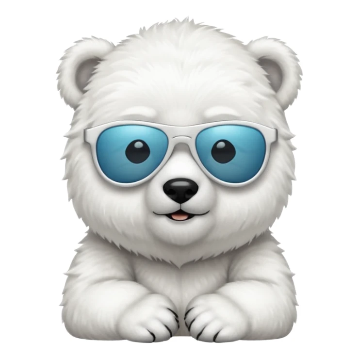 baby Polar bear with sun glassé sticker