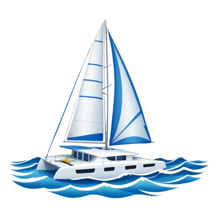 a catamaran sailing the waves in the water sticker