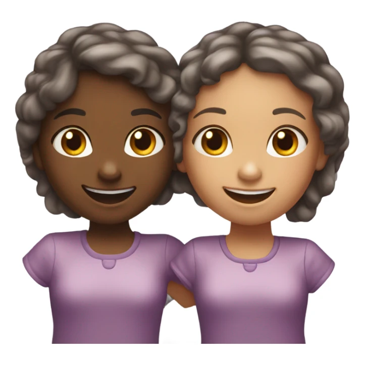 Two little girls playing sticker