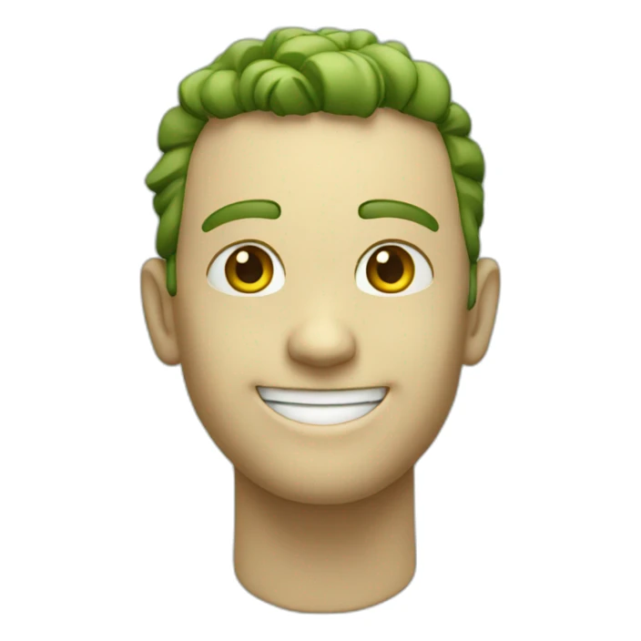 3D smiling ، emoji . green sticker