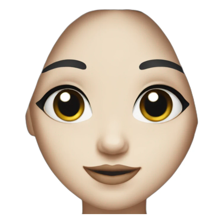 beautiful girl with black hair and white skin sticker