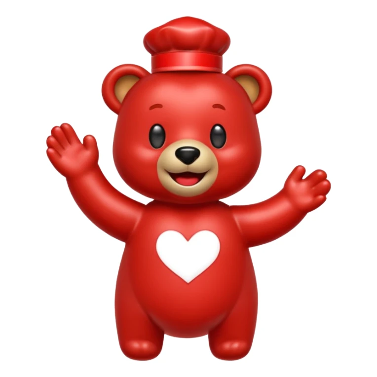 Make an emoji out of a ketchup bear. sticker